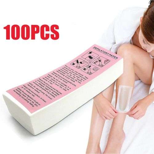 Professional Quality Full Body Depilatory Paper Waxing Strips - ( Pack of 100 )