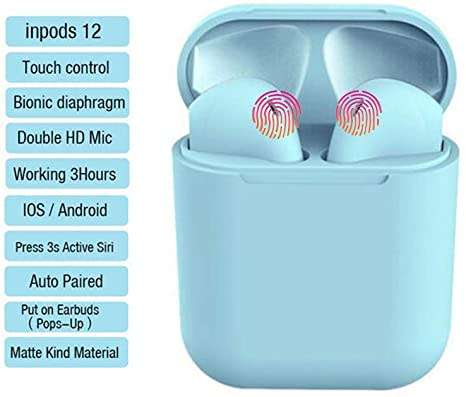 InPods 12  TWS Wireless Bluetooth V5.0 Earphones  - Blue