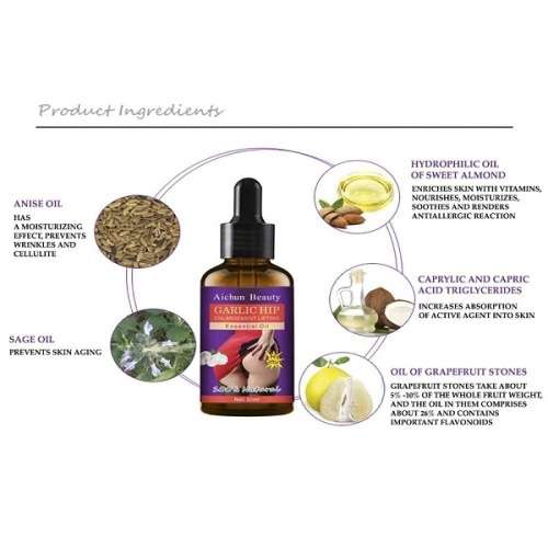 Aichun Beauty All Natural Garlic Buttocks Enlarging and Hip lift Essential Oil