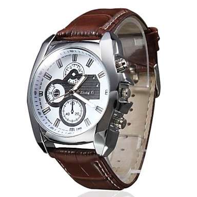 Mens Smart and Modern Brown Leather Band Watch