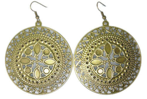 Ladies Hollow Out Tibettan Art Pattern Earrings