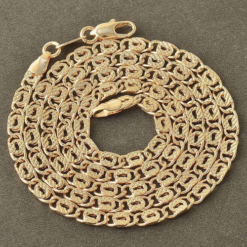 Mens Stunning 9K Gold Filled Embossed Russian Link Chain  ( 60cm )