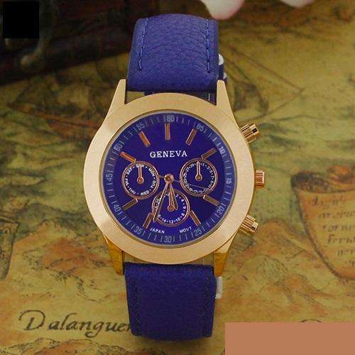 Ladies Elegant GENEVA Leather Band Watch