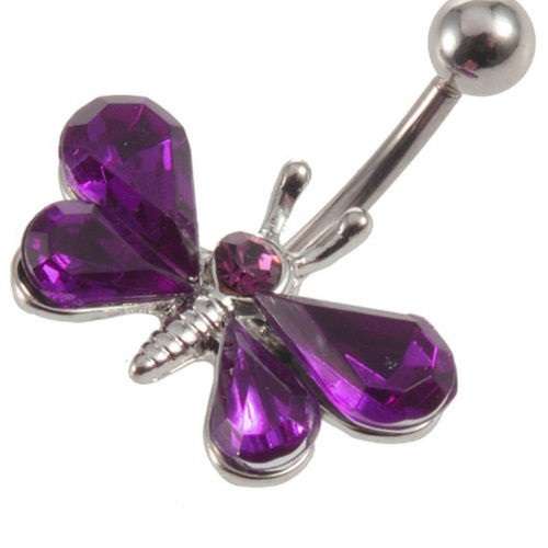 Stunning  Butterfly Bar Bell Navel Ring