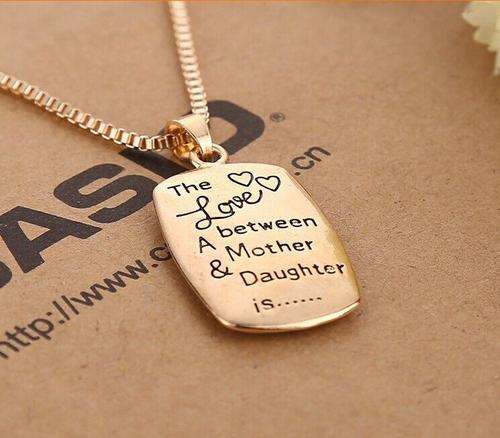 Ladies Beautiful  9K Gold Plated  " LOVE BETWEEN MOTHER & DAUGHTER "  Necklace