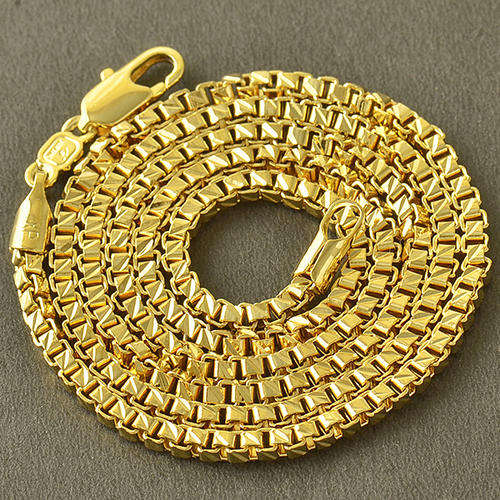 Mens Stunning & Elegant 9K Yellow Gold Filled Box Link Chain  ( 52cm )