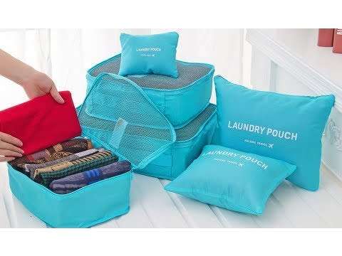 6pc  Holiday and Travel Bag Organizer Set  ( Dark Navy )