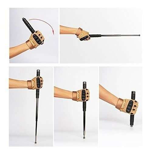 Heavy Duty Professional Titanium Expandable Spring Baton for Self-Defense and Personal Security
