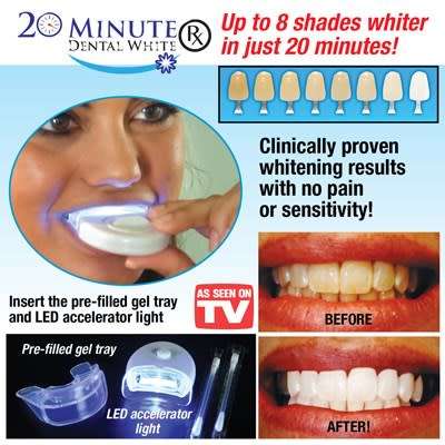 20 Minute Dental White Teeth Whitening and Stain Removal UV Light Treatment