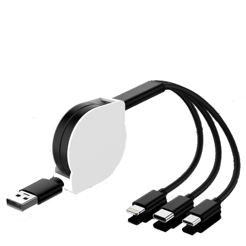 3 In 1  Retractable Telescopic High Speed Lightning to USB Charger Cable