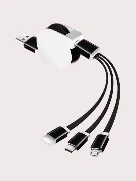 3 In 1  Retractable Telescopic High Speed Lightning to USB Charger Cable