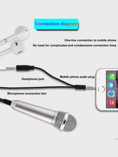 3.5mm Wired Mini Condenser Vlogging Microphone with Noise Reduction for Cellphone , Laptop or PC