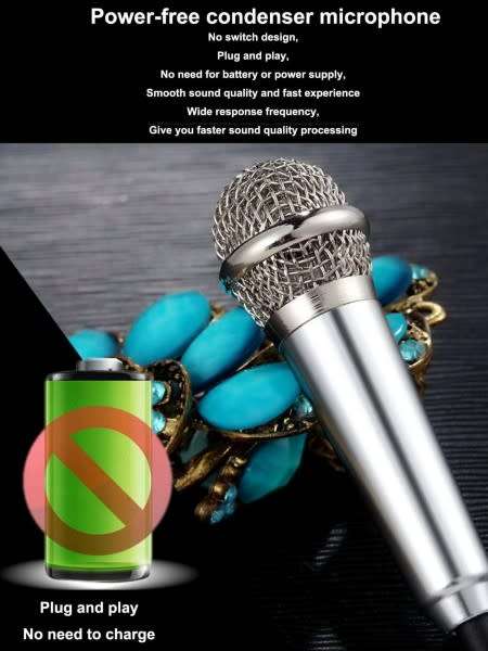 3.5mm Wired Mini Condenser Vlogging Microphone with Noise Reduction for Cellphone , Laptop or PC