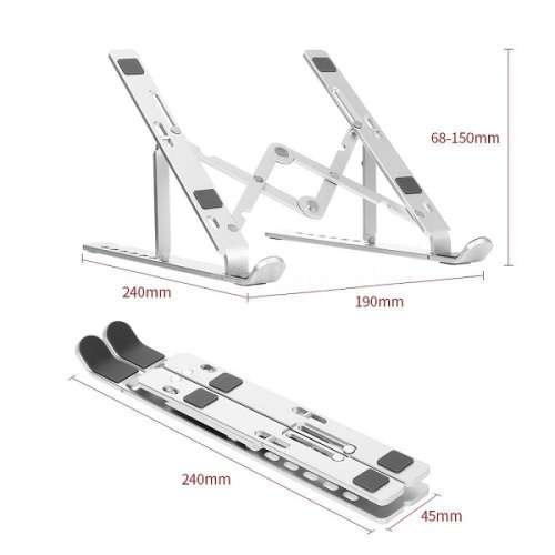 Aluminum Alloy Laptop / Tablet Cooling and Holding Bracket Stand with Free Storage Bag