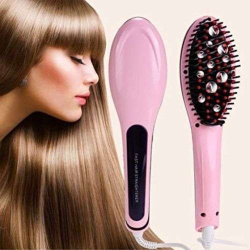 Digital Fast Hair Straightener Brush with Temperature Control