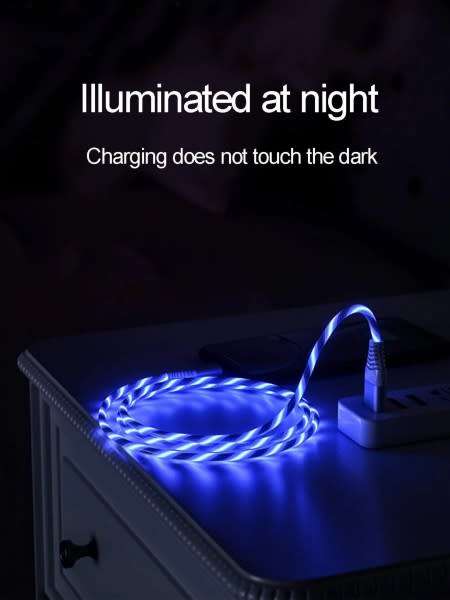 Amazing 1M Luminous ( High Charge Glow in the Dark ) Type-C Data and Streaming Fast Charger Cable