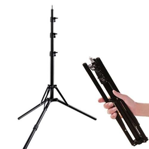 Heavy Duty Photography Studio 2m Telescopic Tripod Lighting Stand with Phone Bracket