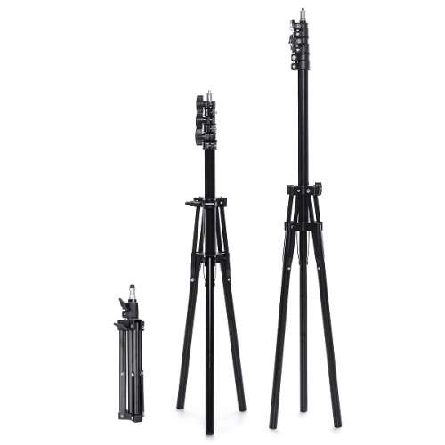 Heavy Duty Photography Studio 2m Telescopic Tripod Lighting Stand with Phone Bracket