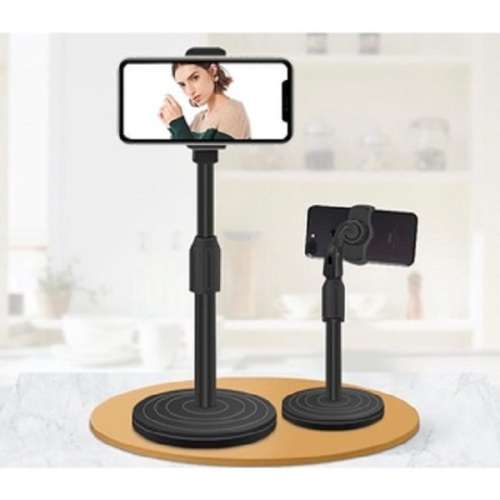 Round Base Desktop Mobile Mount with Phone Clamp