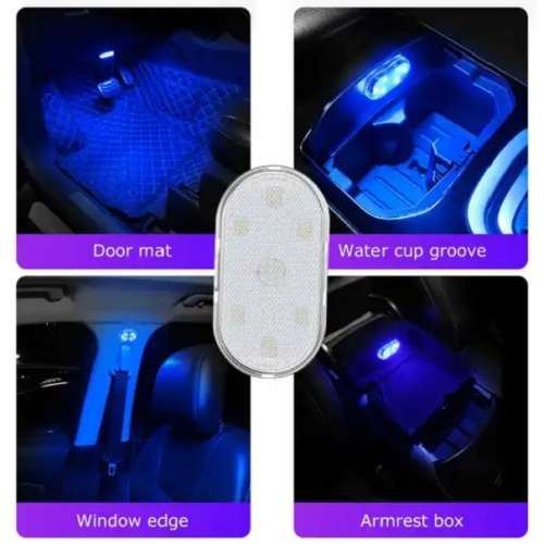 Rechargeable & Wireless Mini LED Touch Multi Colour Ambient Vehicle or Home Interior Light