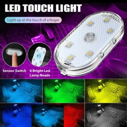 Rechargeable & Wireless Mini LED Touch Multi Colour Ambient Vehicle or Home Interior Light