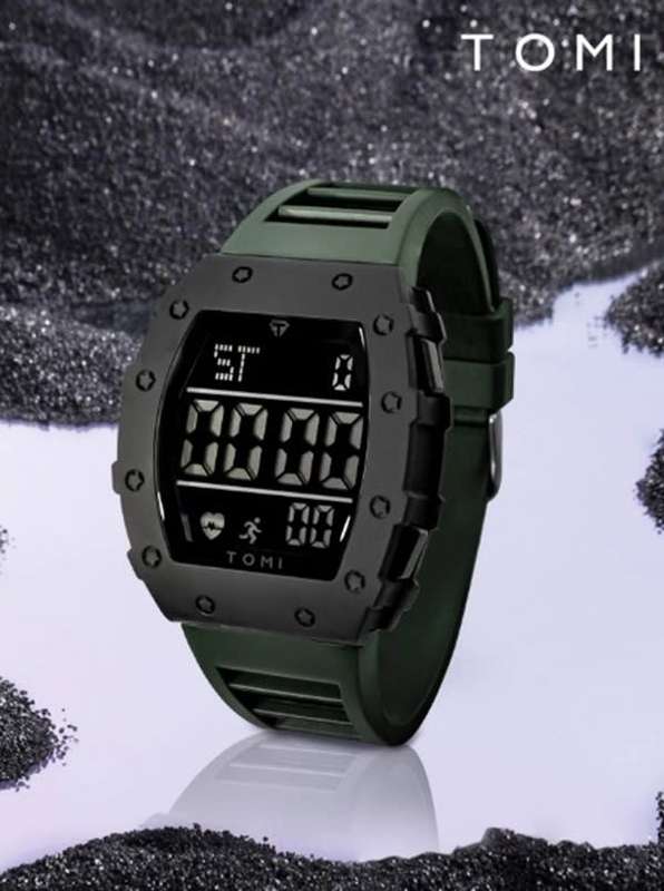 Mens Eyecatching & Modern Military Design  TOMI  Square Dial Sport Watch