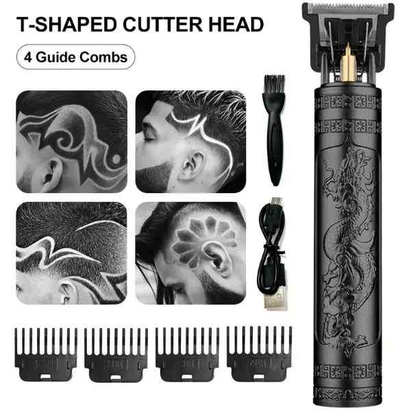 Vintage Old School Black Dragon Rechargable T9 Super Head & Body Hair Clipper & Shaver