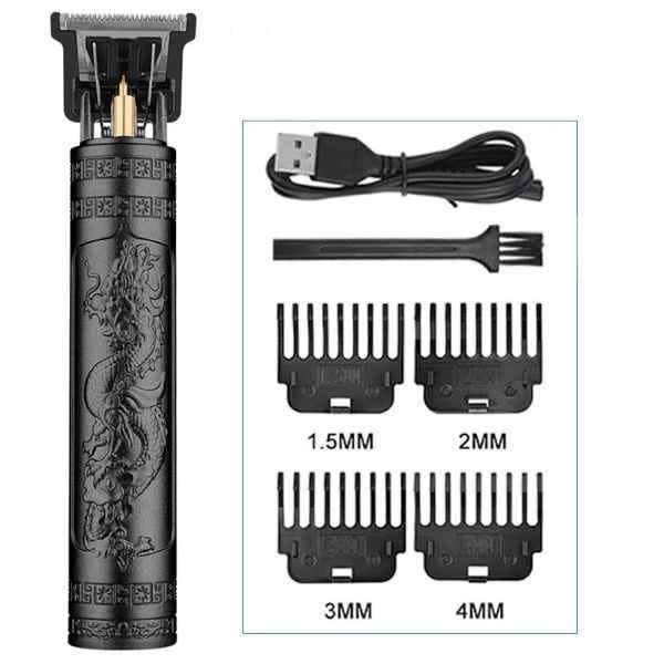Vintage Old School Black Dragon Rechargable T9 Super Head & Body Hair Clipper & Shaver