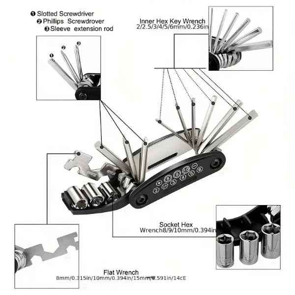 13 in 1  Heavy Duty Multi Purpose Pocket Repair Multi Tool