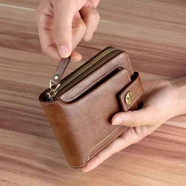 Mens Rugged Leather Bifold Supreme Quality Multislot Wallet