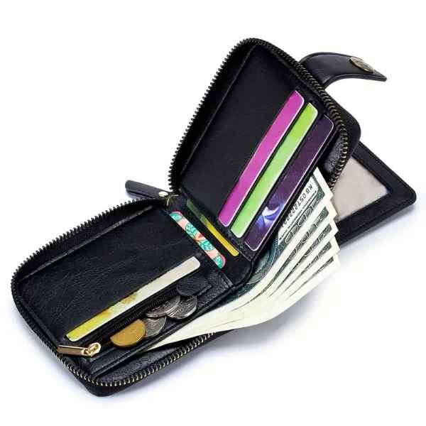 Mens Rugged Leather Bifold Supreme Quality Multislot Wallet