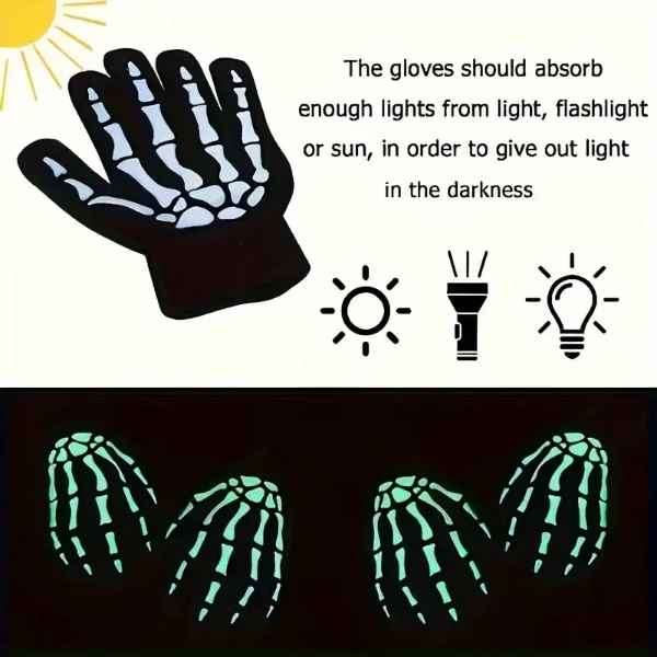 Awesome Glow in the Dark Skeleton Multi Activity Stretch Gloves