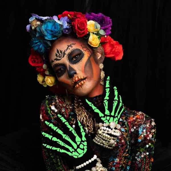 Awesome Glow in the Dark Skeleton Multi Activity Stretch Gloves