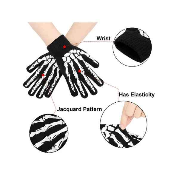 Awesome Glow in the Dark Skeleton Multi Activity Stretch Gloves