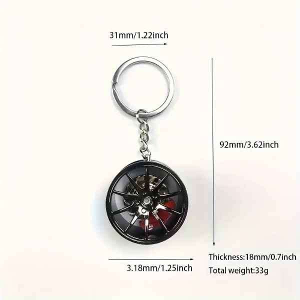 Super Cool & Unique Super Sports Car Rim & Brake Disc Pendant Keychain
