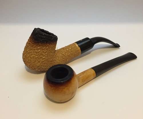 Two African Meerschaum tobacco smoking pipes