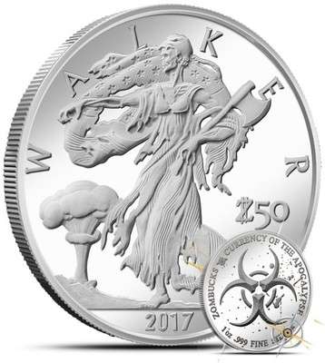 2017 ZOMBUCKS BU Walker 1oz Silver Round - UNDEAD CONDITION
