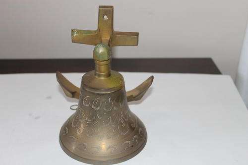 BRASS BELL WITH SHIPS ANCHOR