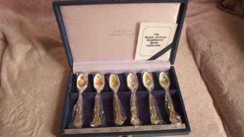 BEATIFUL THE SOUTH AFRICAN WILDFLOWER SPOON COLLECTION IN ORIGINAL PRESSENTATION BOX