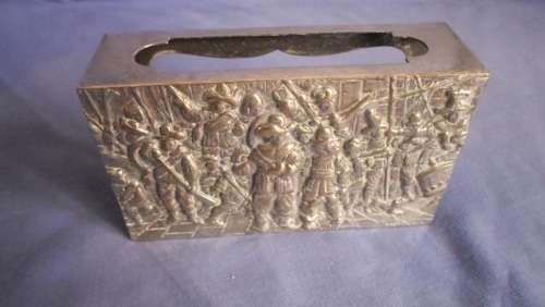 Vtg REMBRANT NIGHT WACH NACHTWACH SILVER MACHBOOK COVER SILVER OVER COPPER