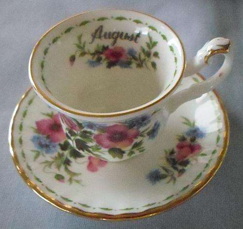 Royal Albert Miniture Cup and saucer (Birthday month August)