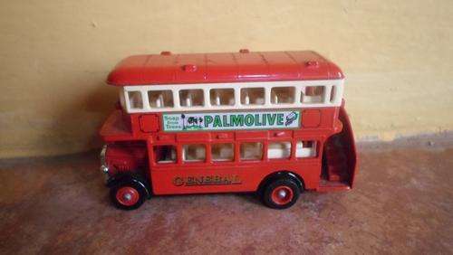 COLLECTION DAYS GONE BY LLEDO DIE-CAST DOUBLE DECKER BUS SOUP FROM TREES PAMOLIVE GENERAL