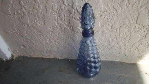 NICE  RETRO 1960 BLUE  GLASS DECANTER (OR OLD SALT BOTTEL ) MADE IN ITALY