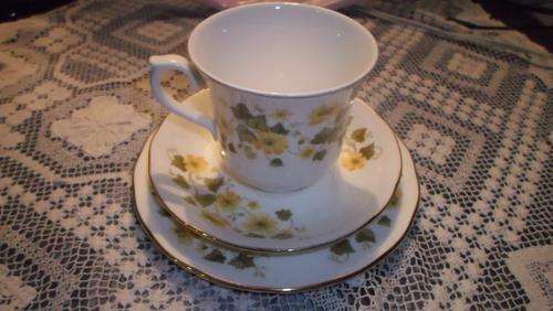 BEAUTIFUL QUEEN ANNE  PORCELAIN TRIO
