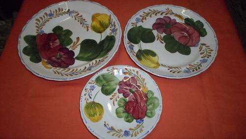 3 BEAUTIFUL VINTAGE  BELLE FIORE CHANTICLEER WARE  PLATES