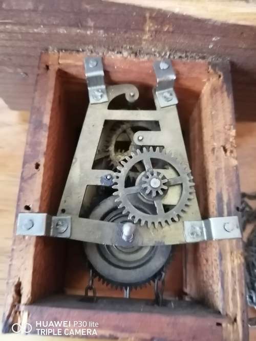 Antique Weather House & Clock (For Repair or Parts)