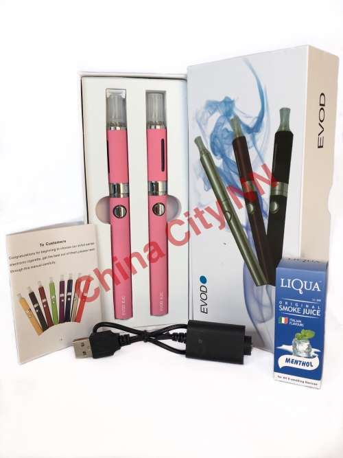 Electronic Cigarette (Vape) Dual EVOD Pack Set + Charger (Pink)