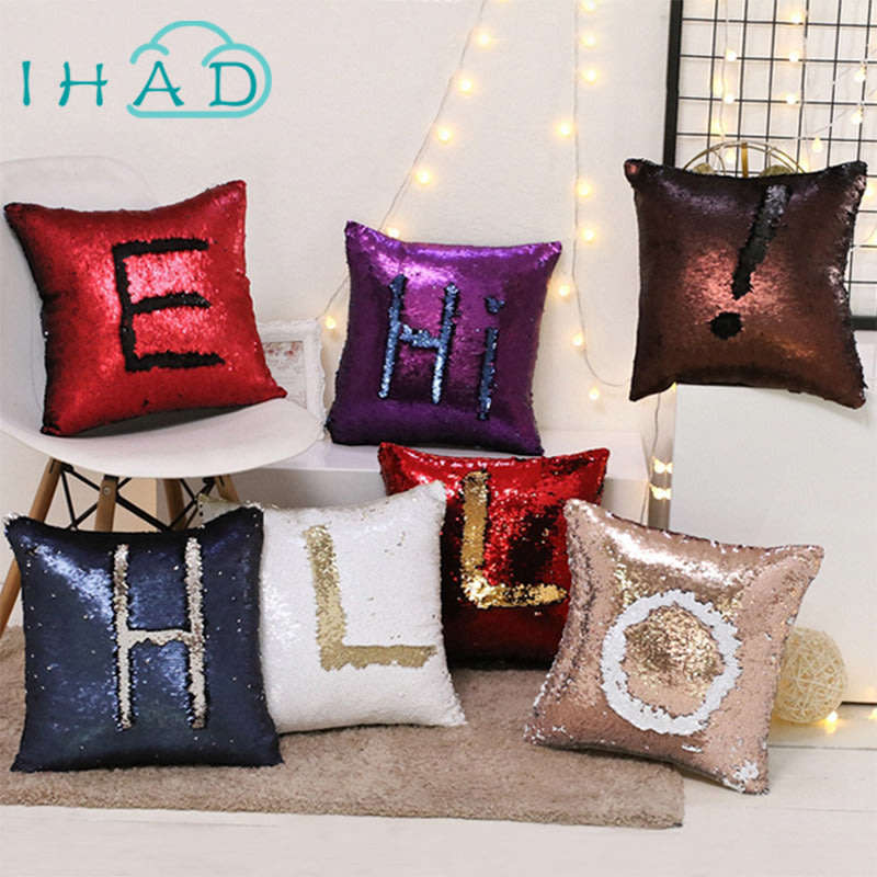 Color Changing Pillow Mermaid Magical Reversible Colour Sequin Glam Pillowcase Cushion Cover