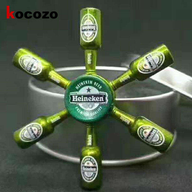 Fidget Spinner Heineken Beer Bottle 6 Head Bottles Hand Spinner Metal Zinc Alloy Finger Spinner