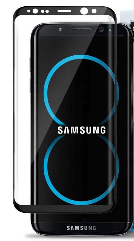 4D Samsung S8 Full Cover 3D Curved Edge to Edge Tempered Glass Screen Protector (Clear & Black)